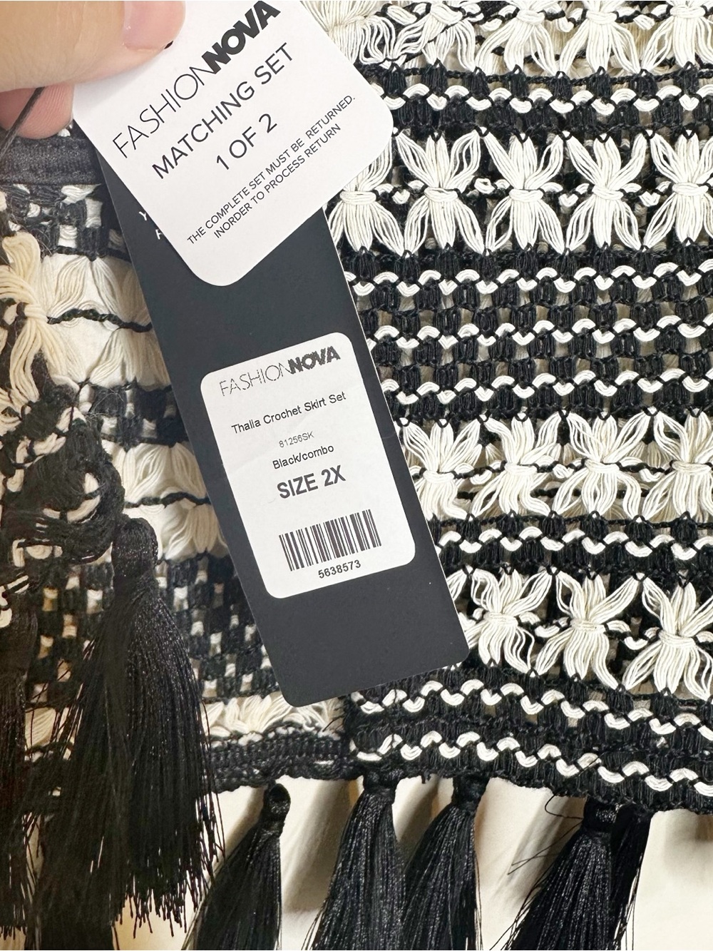NWT Fashion Nova “Thalia” Striped Crochet Skirt Set - Picture 13 of 14